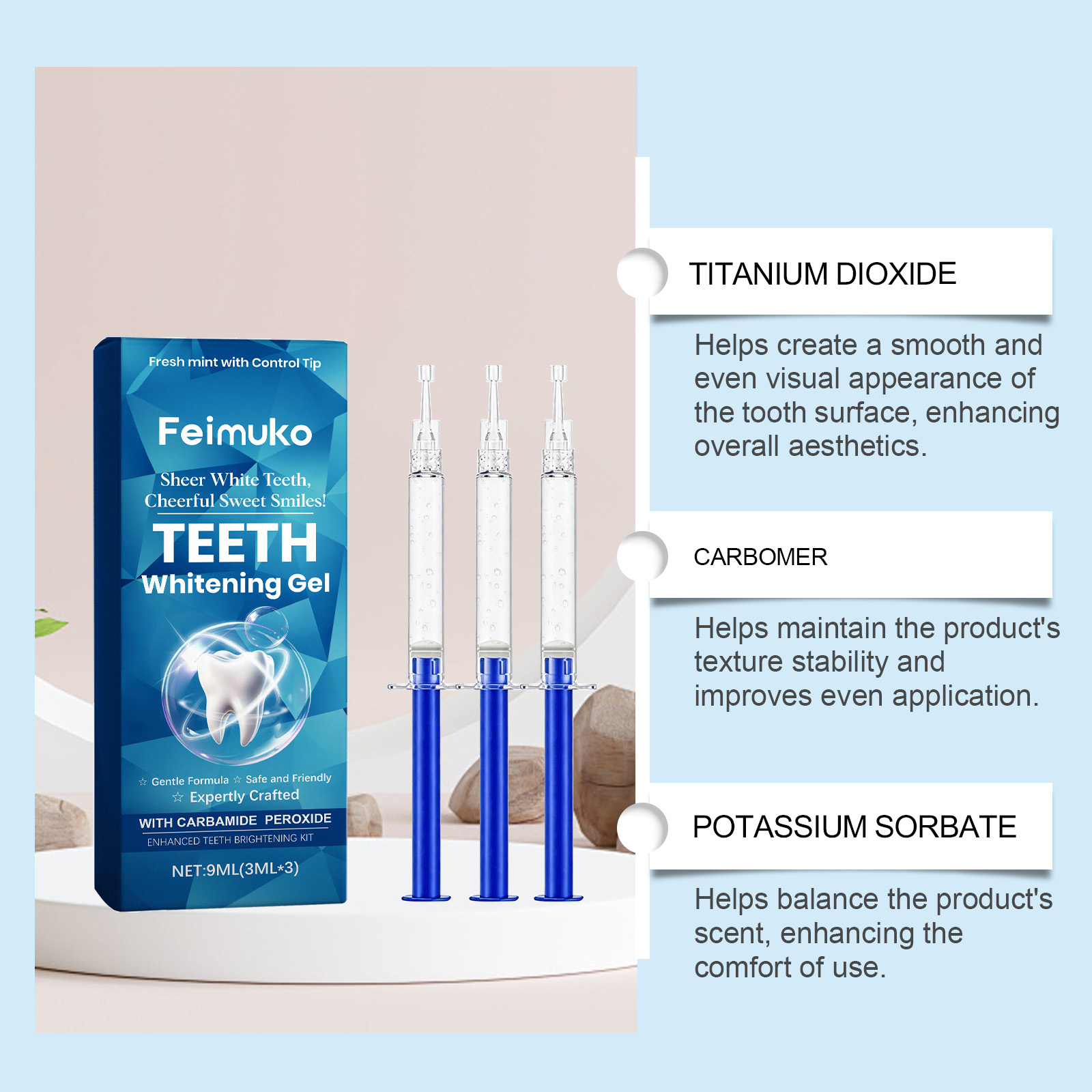 Feimuko Teeth Whitening Gel 3P - Teeth Whitening Kit recension och pris